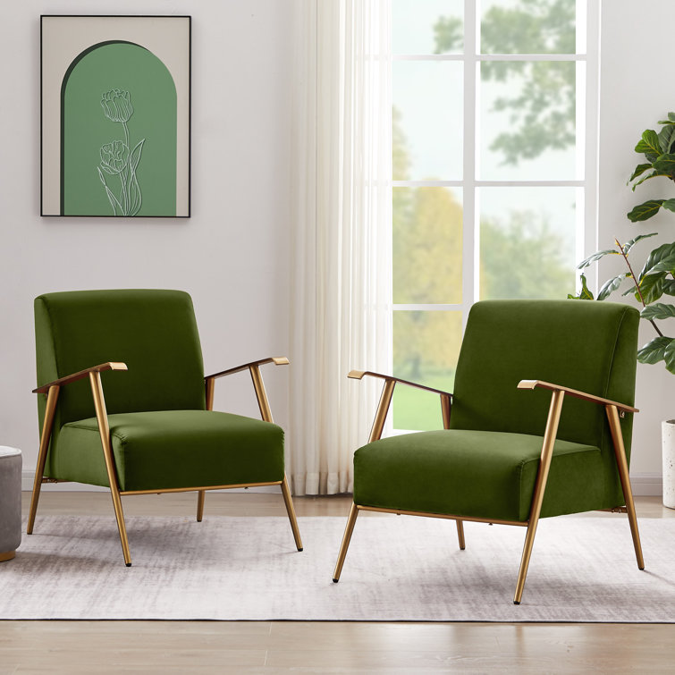 Accent chair best sale green velvet